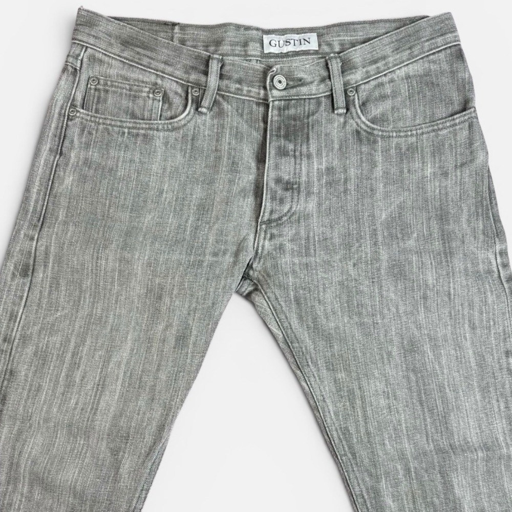 Gustin Selvedge Men's 35x28 California Skinny Raw Jeans with Button Fly 116699